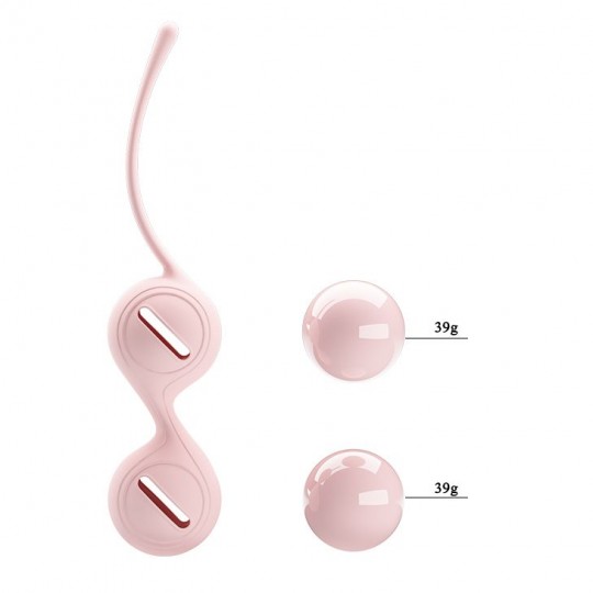 Нежно-розовые вагинальные шарики на сцепке Kegel Tighten Up I (цвет -нежно-розовый) (100114) фото 3