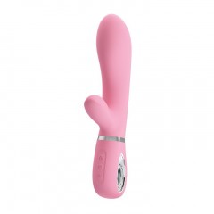 Нежно-розовый вибратор-кролик Thomas с мягкой головкой - 20,5 см. (цвет -нежно-розовый) (100117)