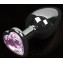 Графитовая анальная пробка с розовым кристаллом в виде сердечка - 8,5 см. (цвет -розовый) (100134) фото 1