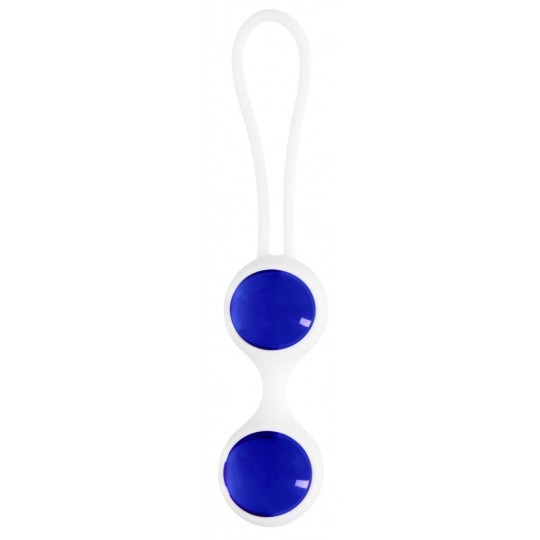 Синие вагинальные шарики Ben Wa Small в белой оболочке (цвет -синий с белым) (100247) фото 5