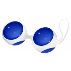 Синие вагинальные шарики Ben Wa Small в белой оболочке (цвет -синий с белым) (100247)