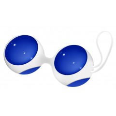 Синие вагинальные шарики Ben Wa Small в белой оболочке (цвет -синий с белым) (100247)
