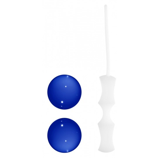 Синие вагинальные шарики Ben Wa Small в белой оболочке (цвет -синий с белым) (100247) фото 3