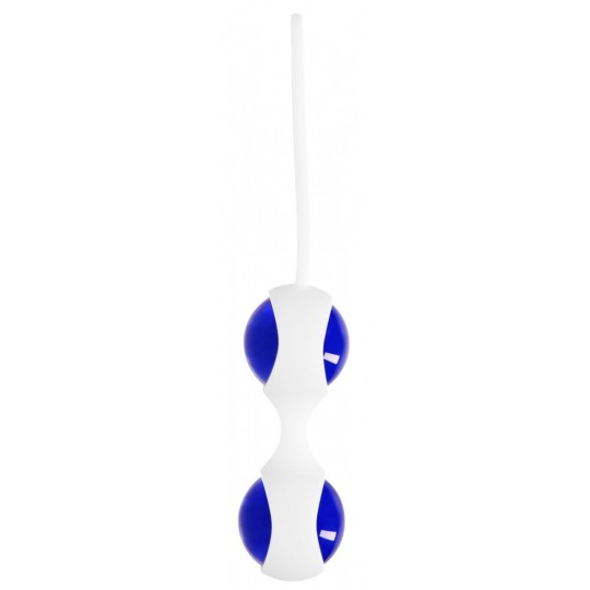 Синие вагинальные шарики Ben Wa Small в белой оболочке (цвет -синий с белым) (100247) фото 2