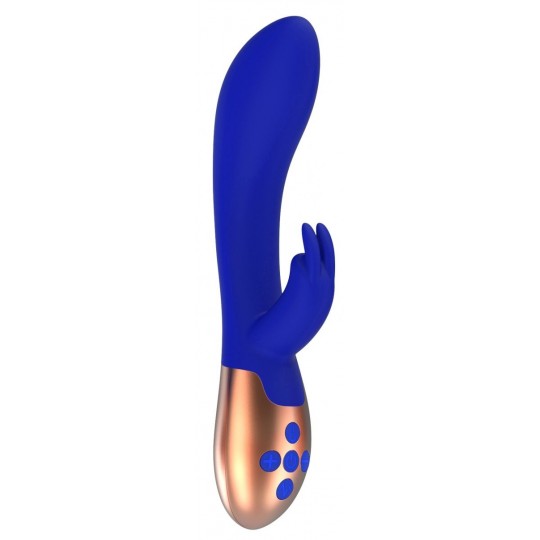 Синий вибратор Opulent с функцией нагрева и клиторальной стимуляцией - 20 см. (цвет -синий) (100261) фото 1