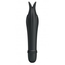 Чёрный миниатюрный вибромассажер Edward с усиками - 14,5 см. (цвет -черный) (100453)