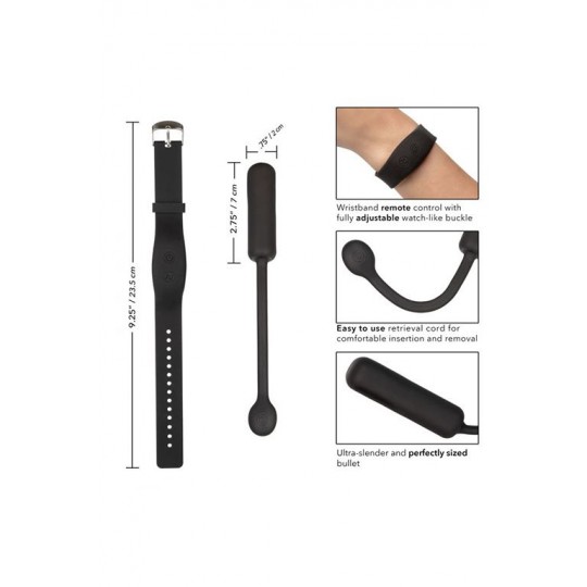 Черное виброяйцо с браслетом-пультом Wristband Remote Petite Bullet (цвет -черный) (100538) фото 5