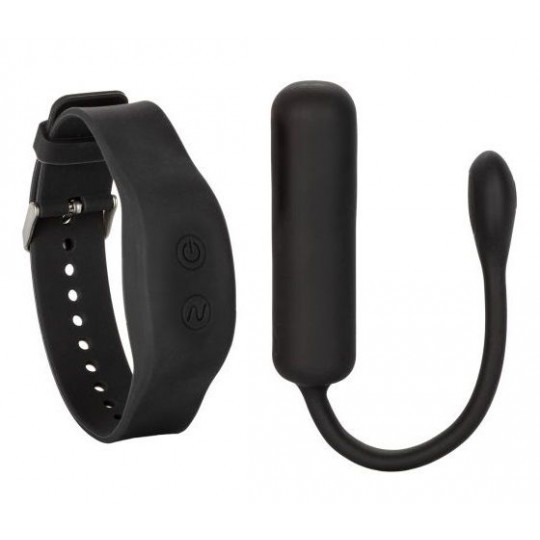 Черное виброяйцо с браслетом-пультом Wristband Remote Petite Bullet (цвет -черный) (100538) фото 1