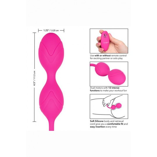 Розовые вагинальные шарики с ДУ и функцией памяти Remote Dual Motor Kegel System (цвет -розовый) (100539) фото 6