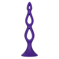 Фиолетовая анальная елочка Silicone Triple Probe - 14,5 см. (цвет -фиолетовый) (100542)