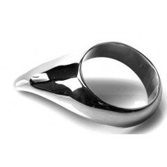 Серебристое металлическое эрекционное кольцо Teardrop Cockring (цвет -серебристый) (102992)