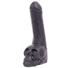 Черный фаллоимитатор-гигант с черепом Cock with Skull - 28 см. (цвет -черный) (103008)