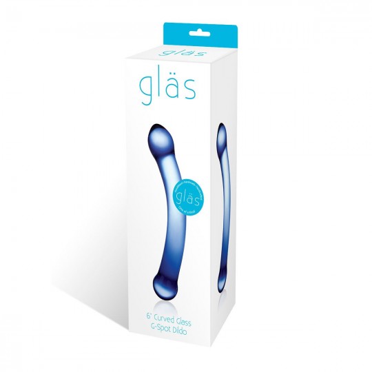 Синий изогнутый фаллоимитатор Curved G-Spot Glass Dildo - 16 см. (цвет -синий) (103132) фото 2
