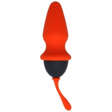 Оранжево-черная анальная пробка - 8 см. (цвет -оранжевый с черным) (103771)