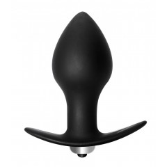 Чёрная анальная вибропробка Bulb Anal Plug - 10 см. (цвет -черный) (104399)
