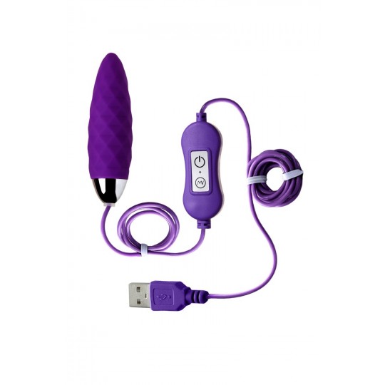 Фиолетовое узенькое виброяйцо с пультом управления A-Toys Cony, работающее от USB (цвет -фиолетовый) (104523) фото 5