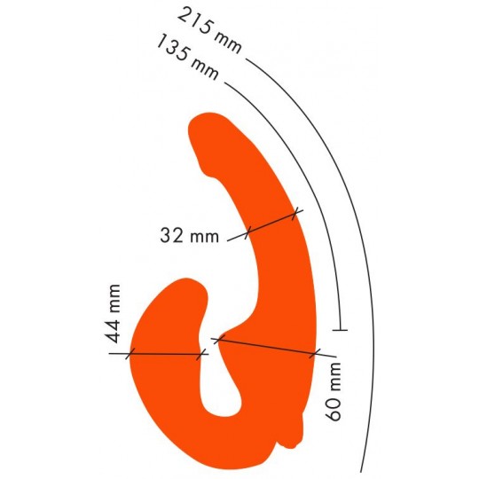 Оранжевый анатомический страпон с вибрацией (цвет -оранжевый) (104862) фото 3