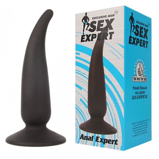 Анальная пробка с тонким кончиком Sex Expert - 11 см. (цвет -черный) (105275) фото 2