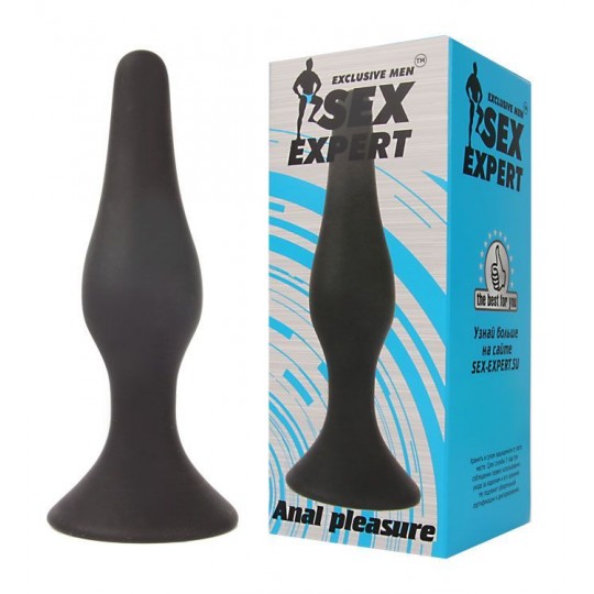 Чёрная анальная пробка Sex Expert - 11 см. (цвет -черный) (105279) фото 2