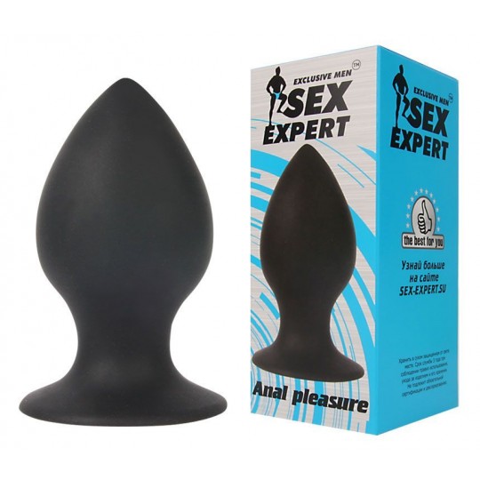 Чёрная анальная втулка Sex Expert - 8 см. (цвет -черный) (105283) фото 2