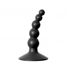 Чёрный фигурный изогнутый анальный стимулятор - 8,5 см. (цвет -черный) (105284)