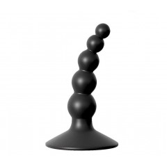 Чёрный фигурный изогнутый анальный стимулятор - 8,5 см. (цвет -черный) (105284)