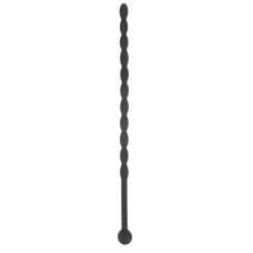 Длинный силиконовый уретральный стимулятор - 15,5 см. (цвет -черный) (105368)