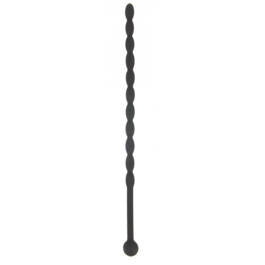 Длинный силиконовый уретральный стимулятор - 15,5 см. (цвет -черный) (105368) фото 1