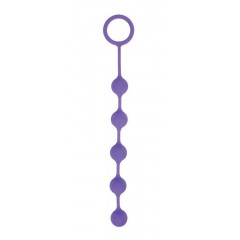 Фиолетовая анальная цепочка с кольцом-ограничителем - 23 см. (цвет -фиолетовый) (105374)