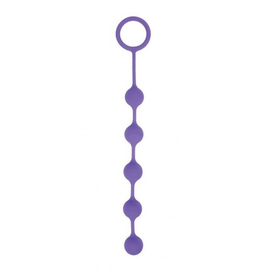 Фиолетовая анальная цепочка с кольцом-ограничителем - 23 см. (цвет -фиолетовый) (105374) фото 1