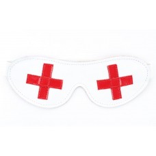 Маска на глаза для медсестры (цвет -белый с красным) (105378)