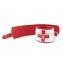 Бело-красные кожаные наручники для медсестры (цвет -белый с красным) (105379) фото 3
