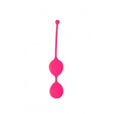 Розовые двойные вагинальные шарики Cosmo с хвостиком для извлечения (цвет -розовый) (105902)