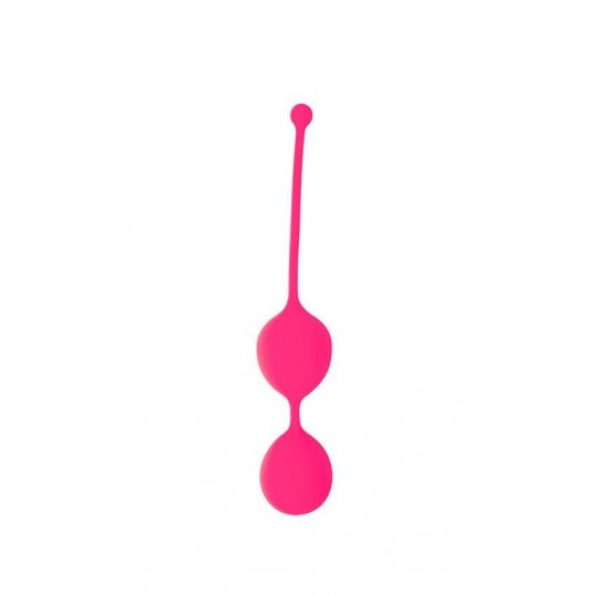Розовые двойные вагинальные шарики Cosmo с хвостиком для извлечения (цвет -розовый) (105902) фото 1