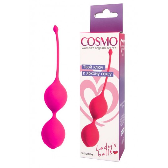 Розовые двойные вагинальные шарики с хвостиком Cosmo (цвет -розовый) (105903) фото 2