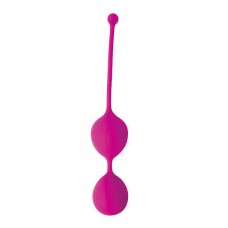 Ярко-розовые двойные вагинальные шарики Cosmo с хвостиком для извлечения (цвет -ярко-розовый) (105904)