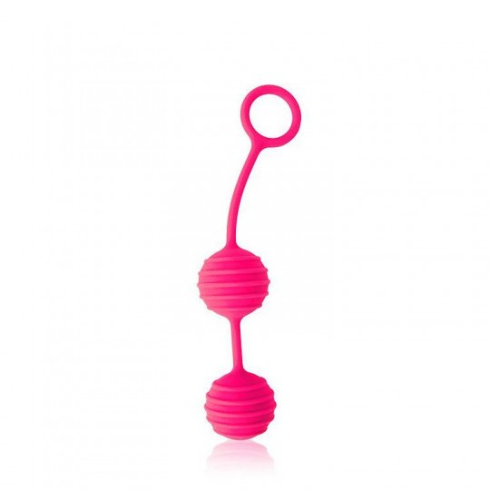Розовые вагинальные шарики с ребрышками Cosmo (цвет -розовый) (105905) фото 1