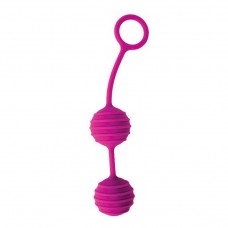 Ярко-розовые вагинальные шарики с ребрышками Cosmo (цвет -ярко-розовый) (105906)