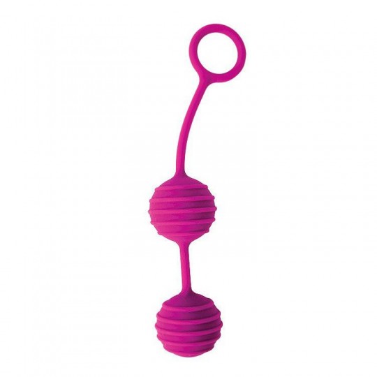 Ярко-розовые вагинальные шарики с ребрышками Cosmo (цвет -ярко-розовый) (105906) фото 1