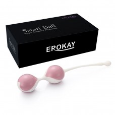 Бело-розовые вагинальные шарики Erokay (цвет -белый с розовым) (105907)