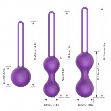 Набор из трех фиолетовых вагинальных шариков Erokay (цвет -фиолетовый) (105913)