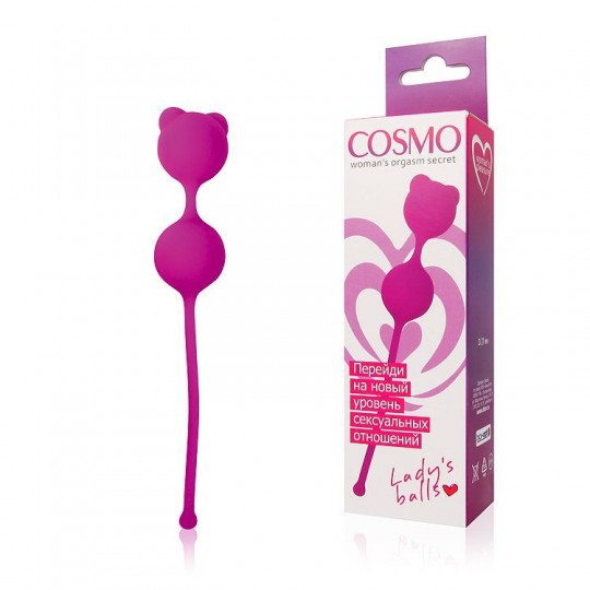 Ярко-розовые вагинальные шарики с ушками Cosmo (цвет -ярко-розовый) (105915) фото 2