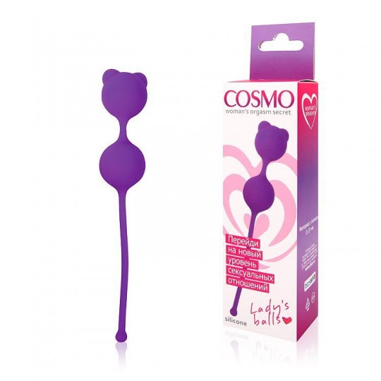 Фиолетовые вагинальные шарики с ушками Cosmo (цвет -фиолетовый) (105919) фото 2