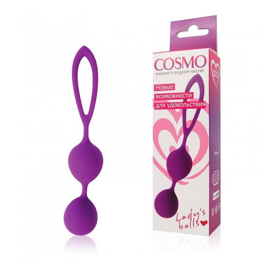 Фиолетовые двойные вагинальные шарики Cosmo (цвет -фиолетовый) (105920) фото 2