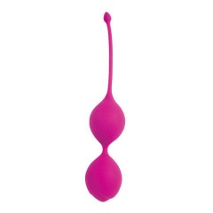 Ярко-розовые двойные вагинальные шарики с хвостиком Cosmo (цвет -ярко-розовый) (105925)