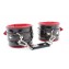 Лаковые чёрно-красные перфорированные наручники (цвет -черный с красным) (106432) фото 2