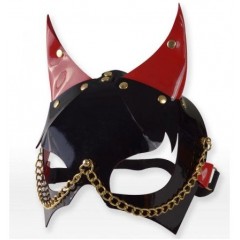 Черно-красная маска с рожками (цвет -черный с красным) (106628)