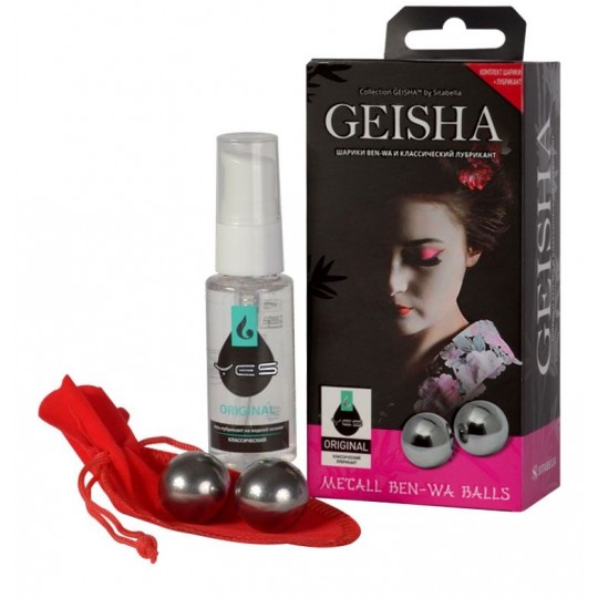 Металлические вагинальные шарики Geisha в комплекте с лубрикантом (цвет -серебристый) (106630) фото 1
