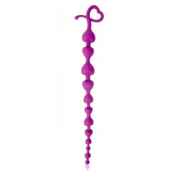 Фиолетовая анальная цепочка с ограничителем - 28 см. (цвет -фиолетовый) (106934)
