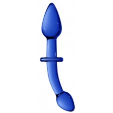 Синий двусторонний анальный стимулятор Doubler - 18 см. (цвет -синий) (107143)